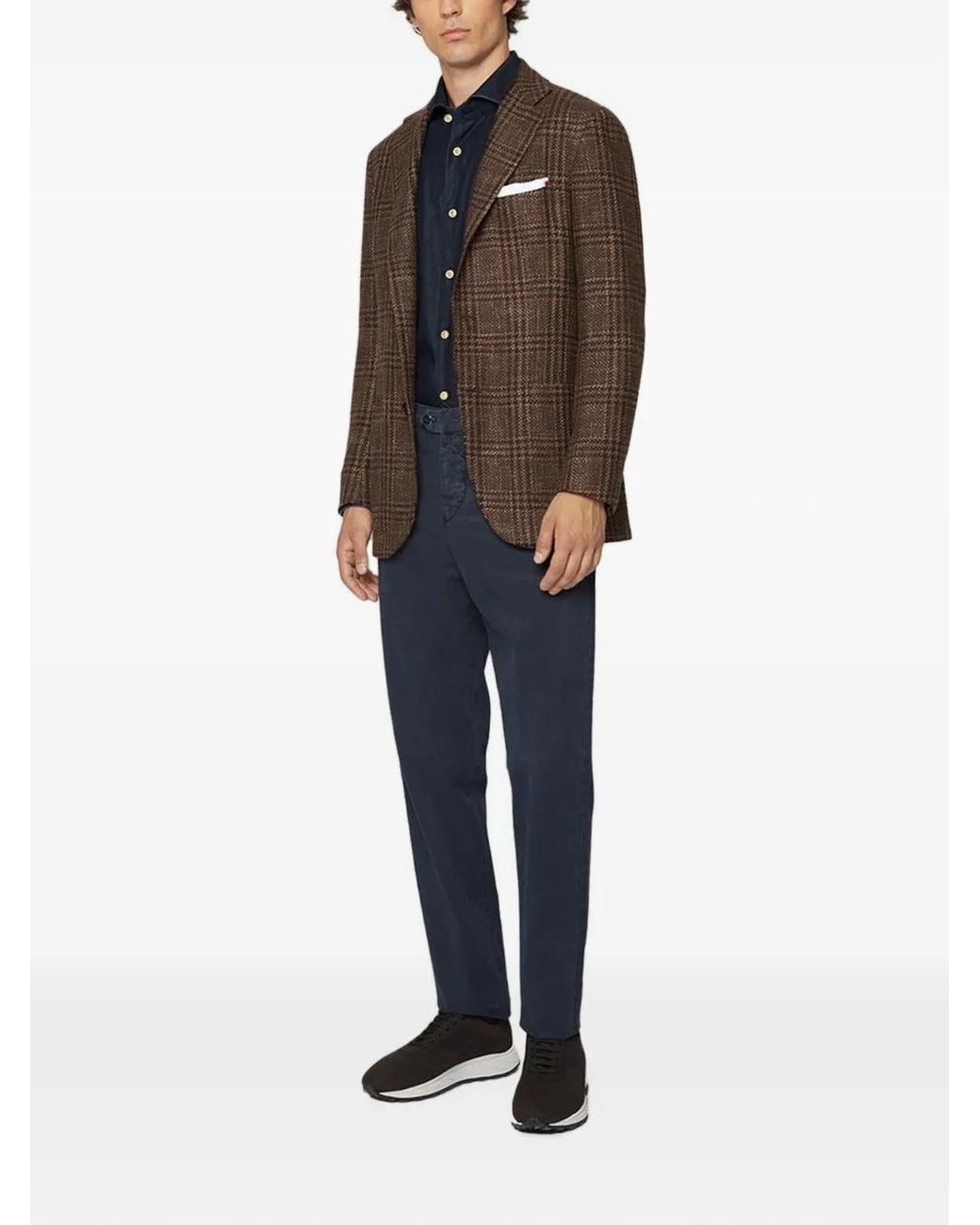 Kiton Blue Belt-Loop Pocket Trousers for men