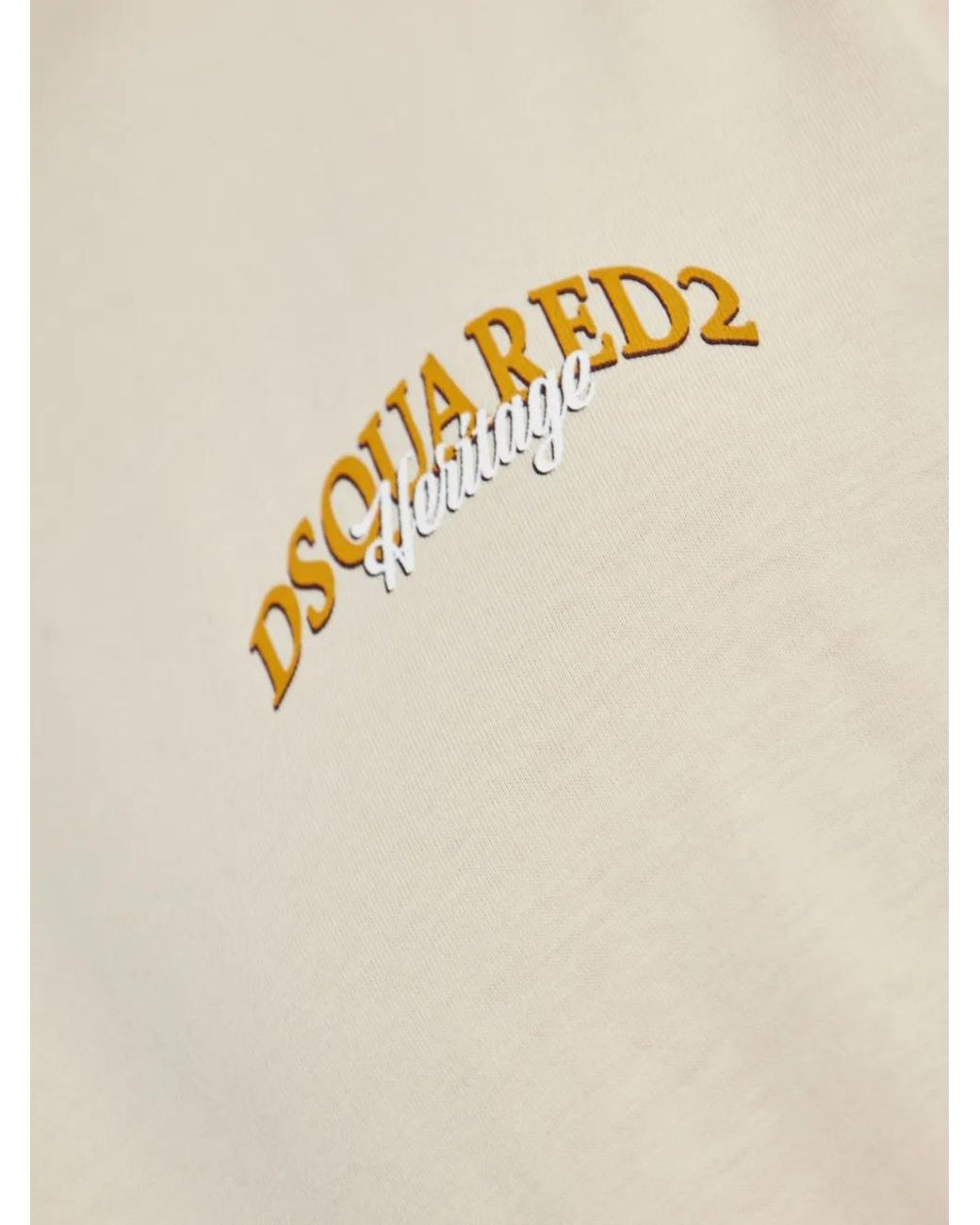 DSquared² Natural T-Shirt En Coton À Logo Brodé for men