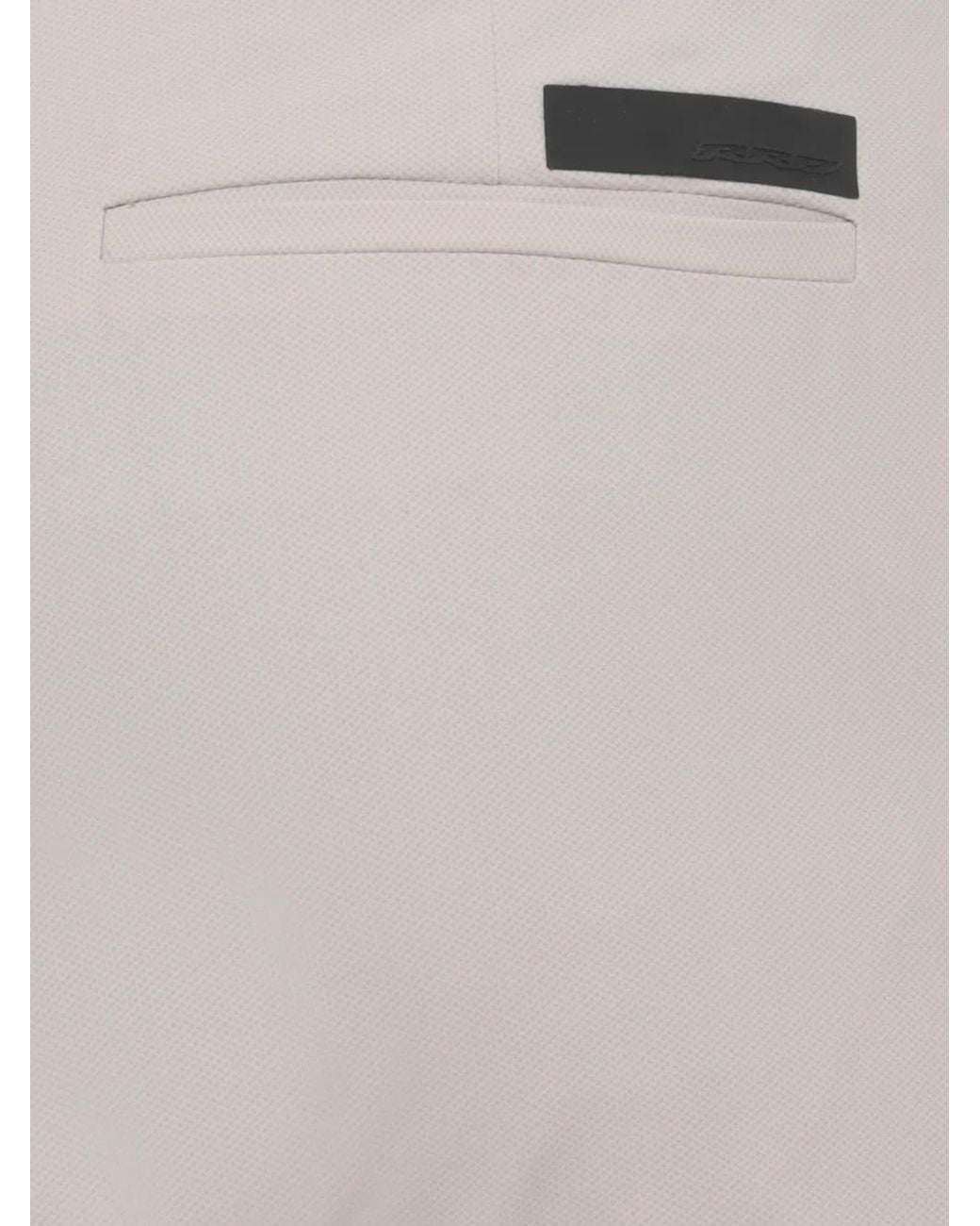 Rrd White Logo-Patch Turn-Up Trousers for men