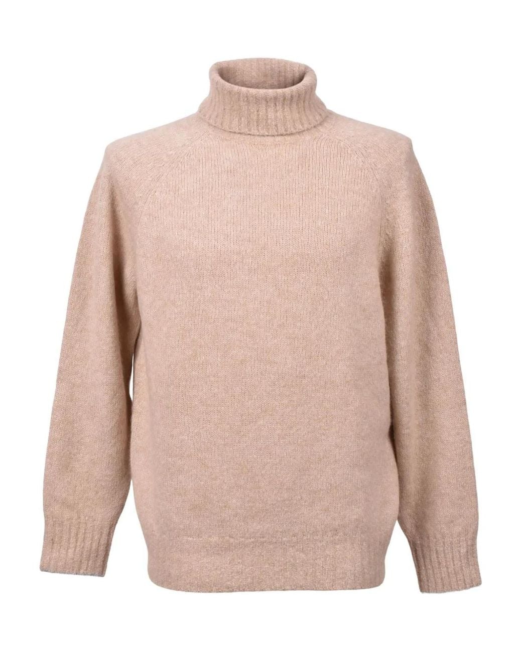 Brunello Cucinelli Pink Turtleneck Ribbed-Cuff Sweater for men