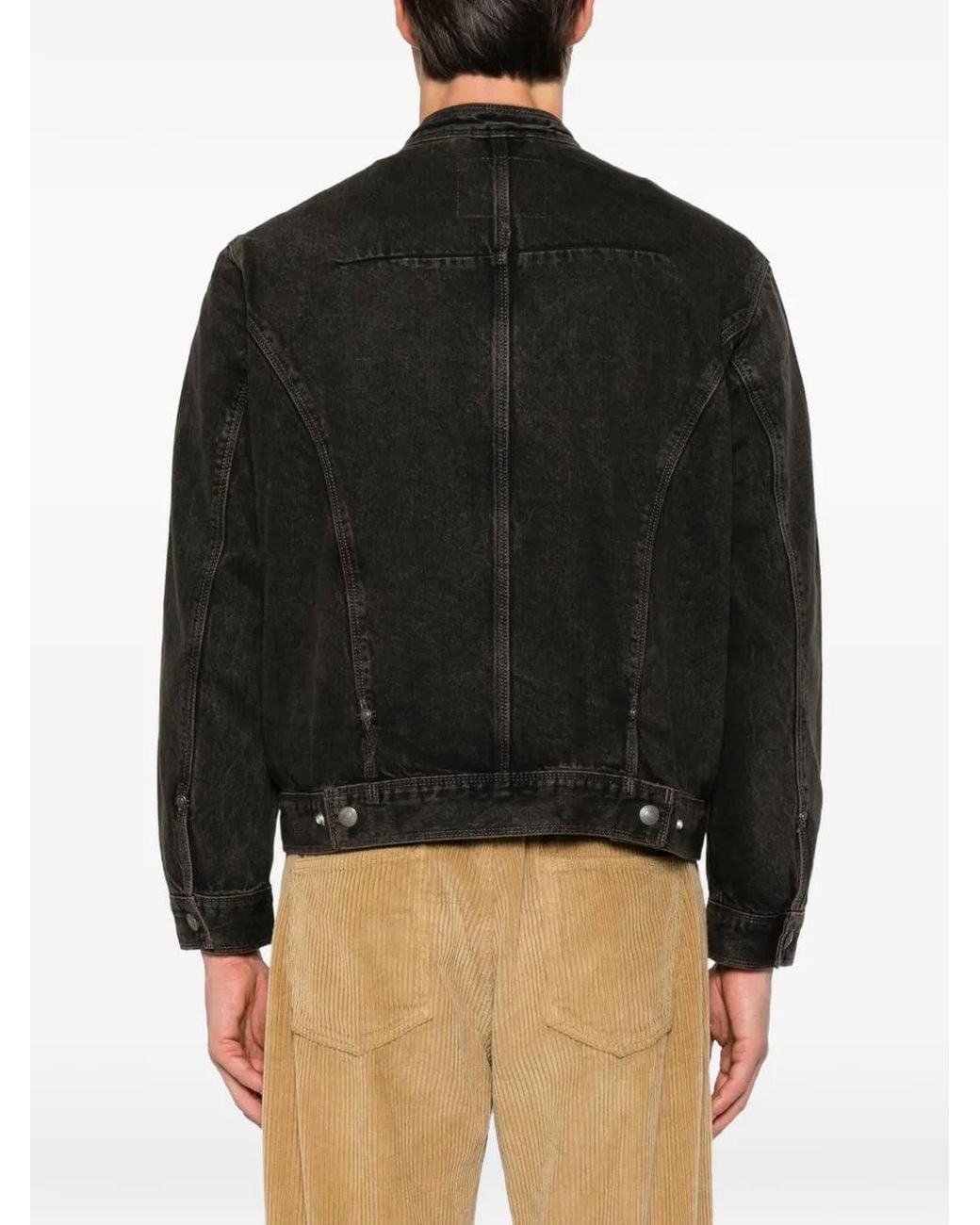 Levi's Black Faded-Effect Band-Collar Jacket for men