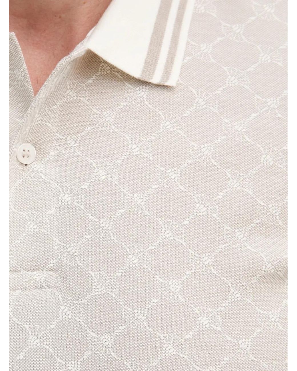 Joop! White Jessino Monogram-Pattern Polo Shirt for men
