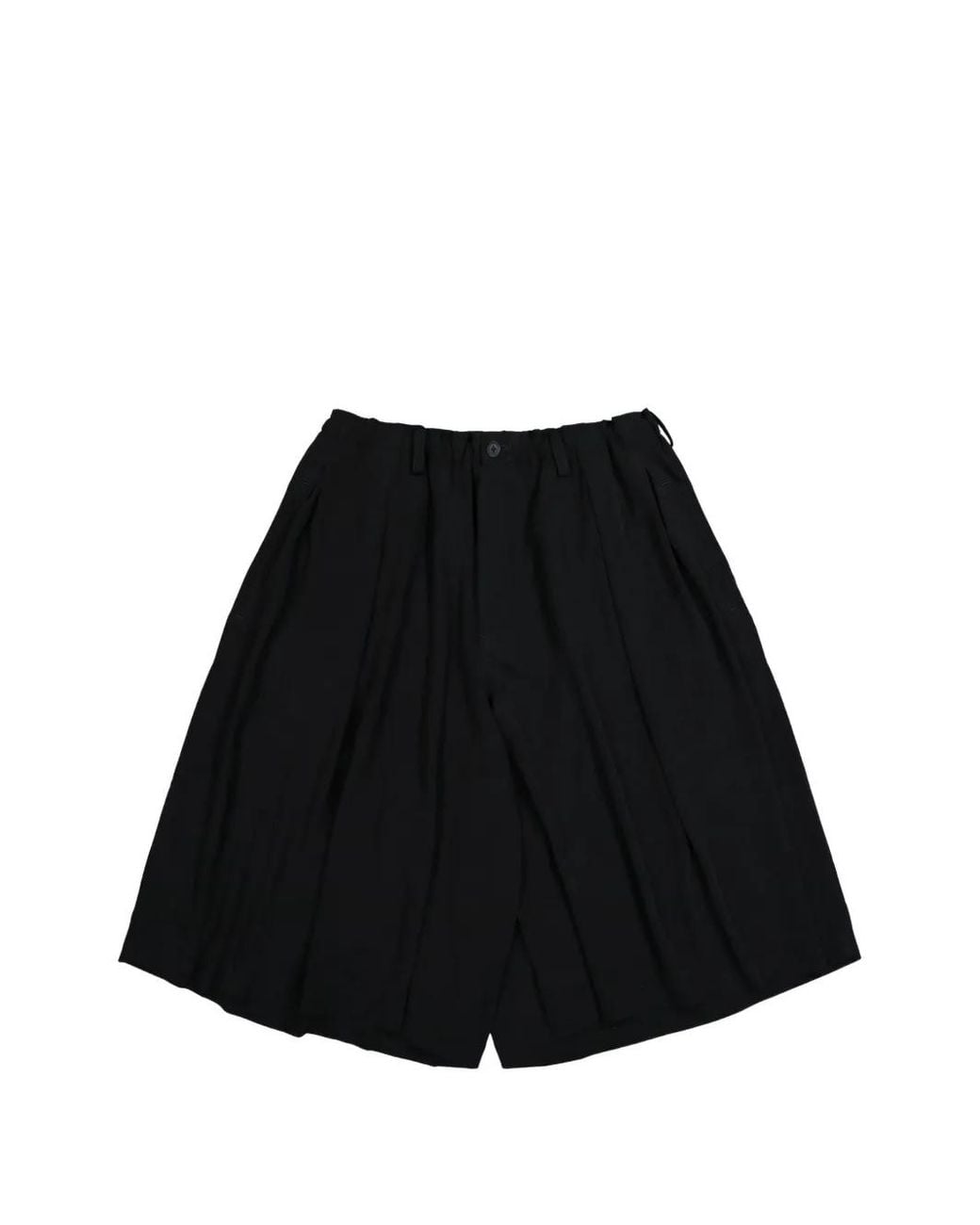 Yohji Yamamoto Black Pleated Tailored Shorts for men