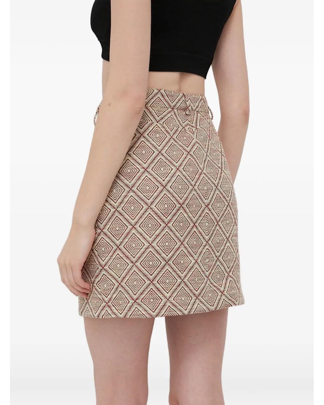 Samsøe & Samsøe White Button-Fastening Mini Skirt
