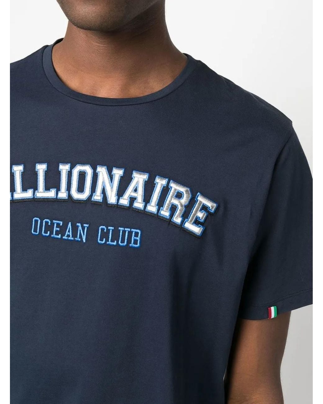 Billionaire Blue Logo-Print T-Shirt for men