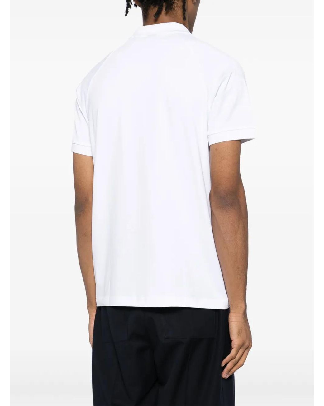 Boss White Contrast Panel Polo Shirt for men
