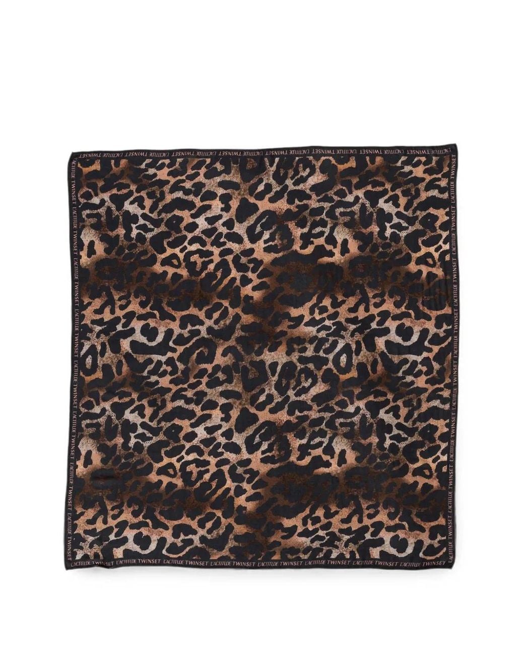 Twinset Black Animal-Print Kefiah
