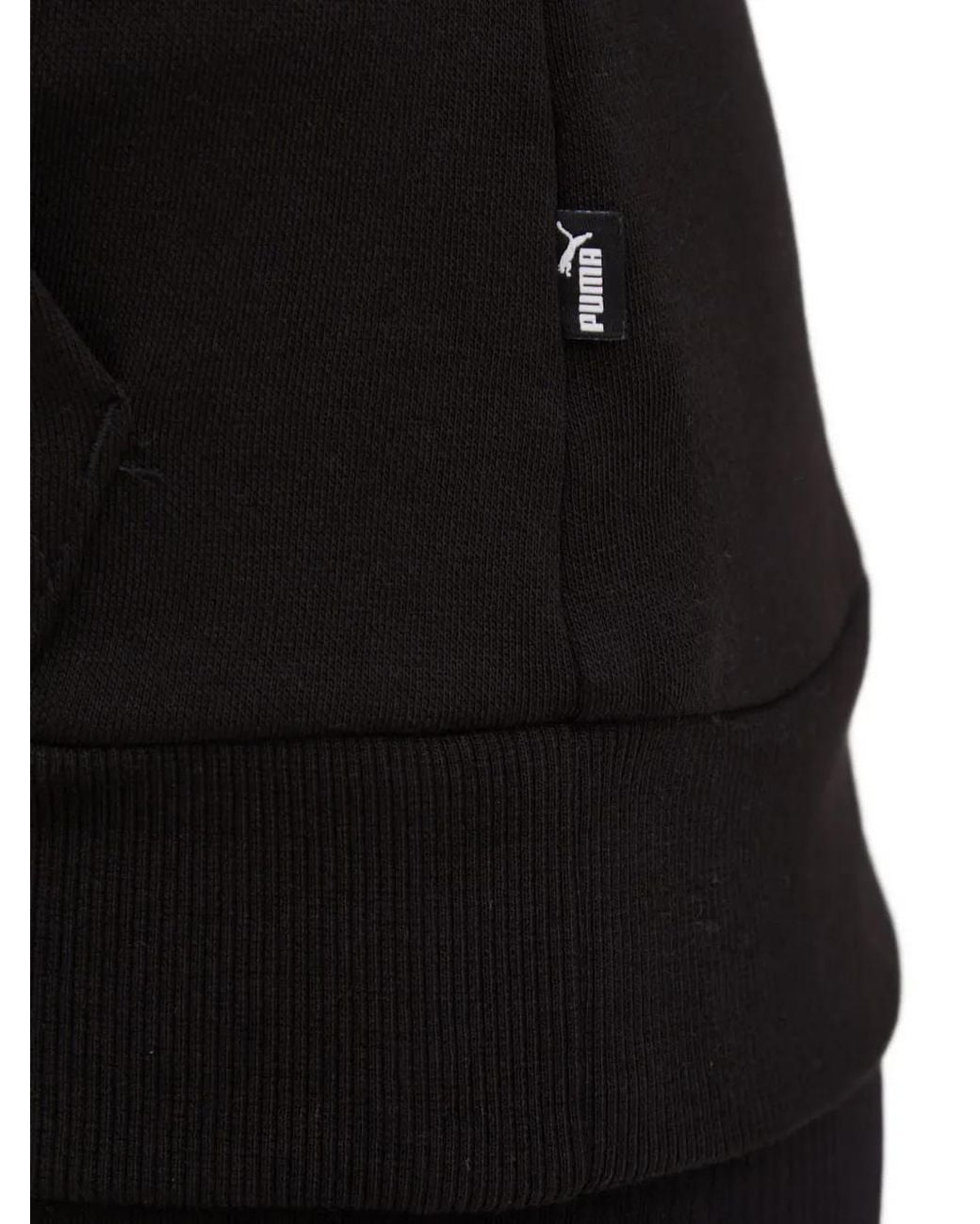 PUMA Black Logo-Print Drawstring Hoodie
