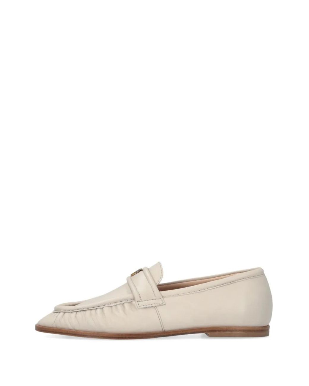 Pinko White Leather Loafers
