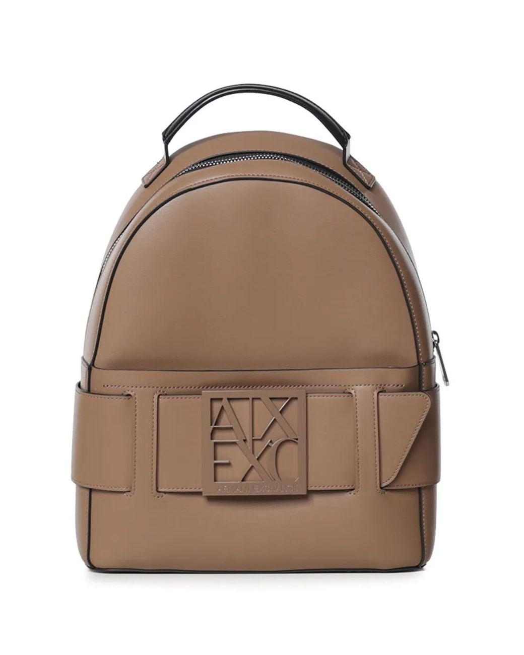 ARMANI EXCHANGE Natural Logo-Plaque Backpack