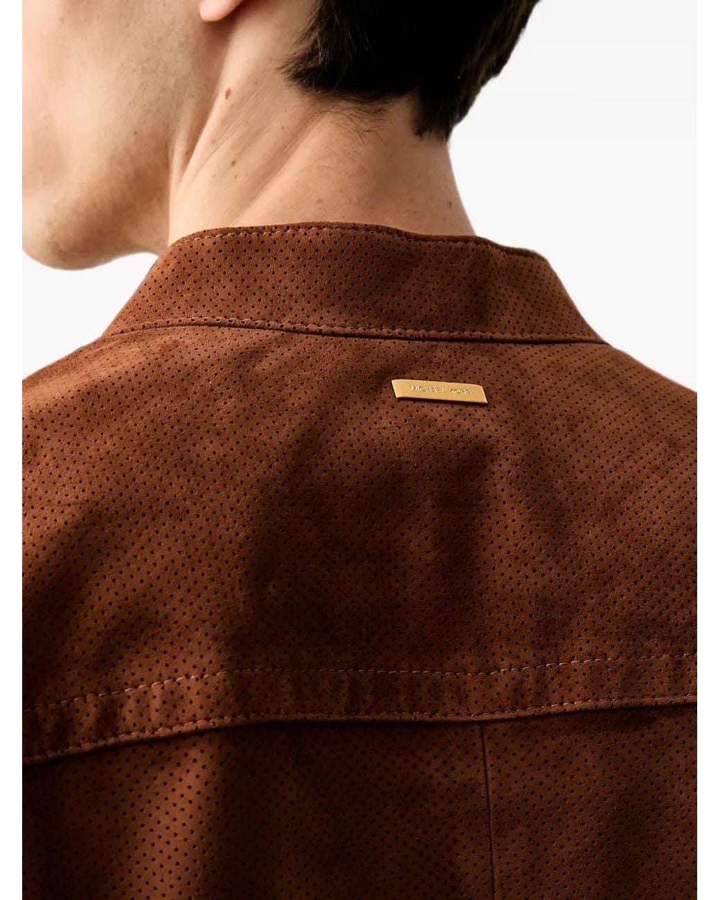 Michael Kors Brown Veste En Daim À Double Zip for men