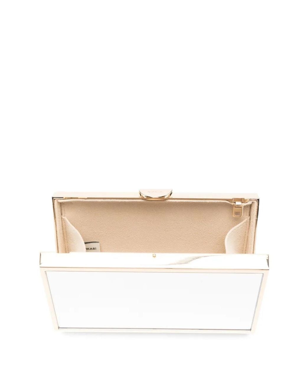 Jonathan Simkhai White Maddox Mirror Clutch Bag