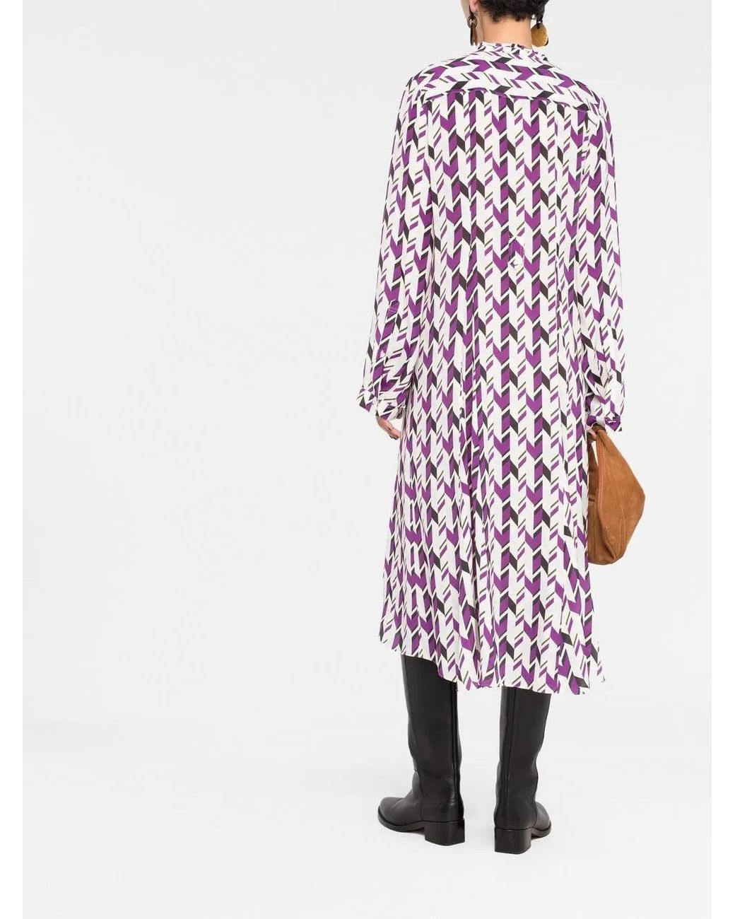 Dorothee Schumacher White Geometric Pattern Midi Dress