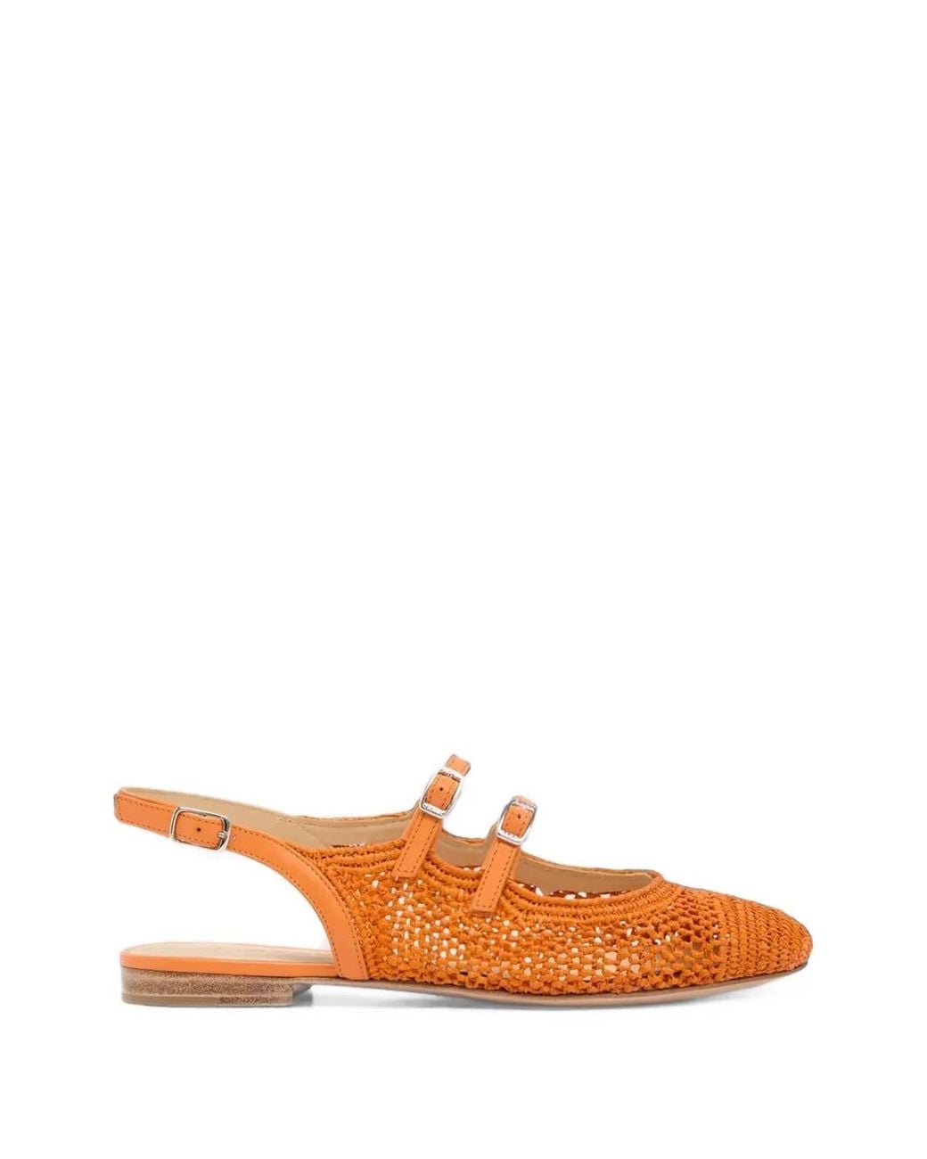 CAREL PARIS Orange Escarpins Balma En Raphia À Bride Arrière