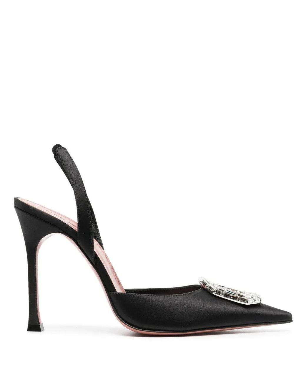 AMINA MUADDI Black Camelia 105Mm Slingback Pumps