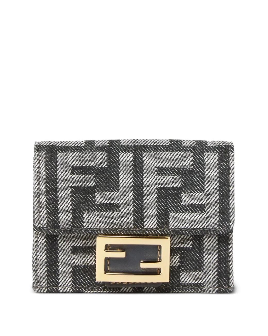 Fendi Gray Baguette Trifold Wallet