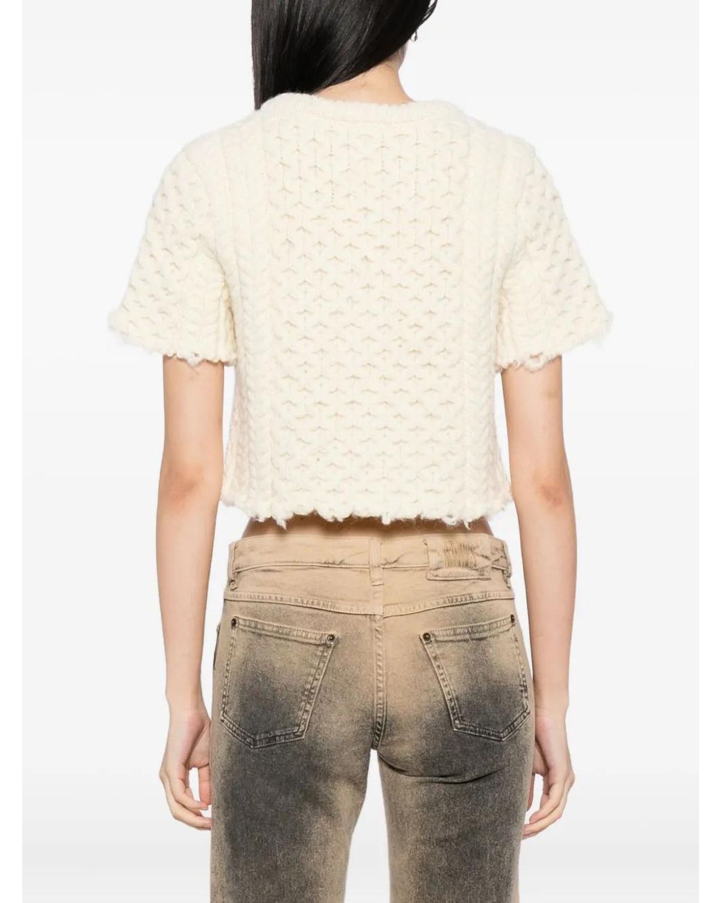 R13 White Wool Knitted Top