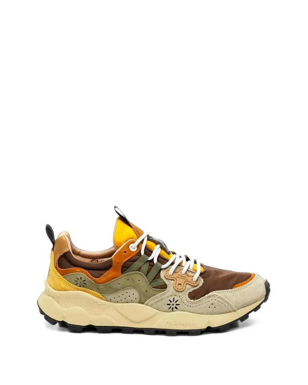 Flower Mountain Brown Yamano 3 Suede-Panelled Sneakers for men