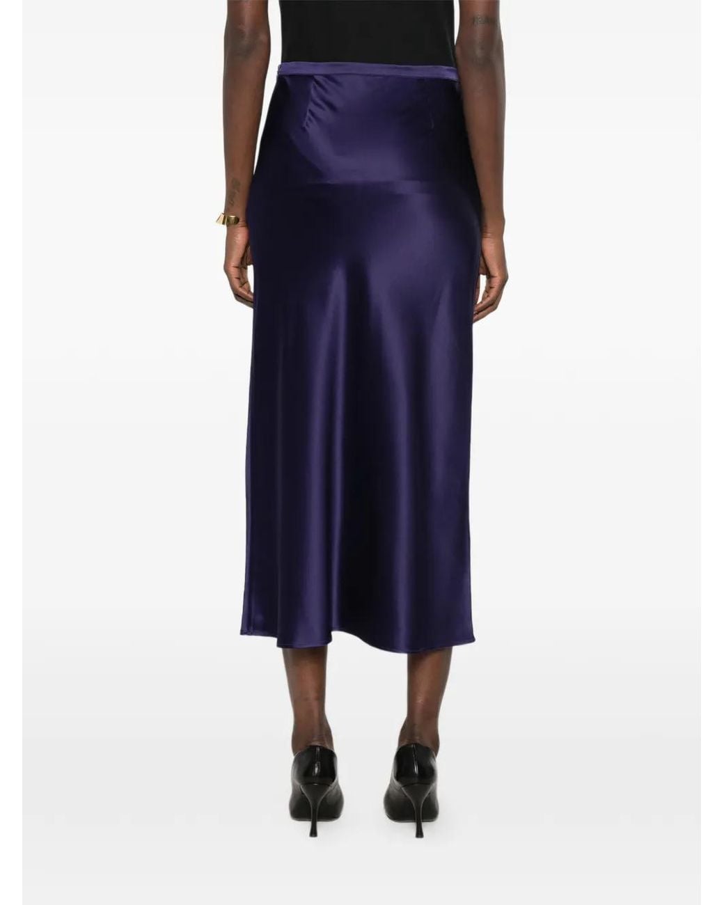 Bompard Blue Zip-Fastening Midi Skirt