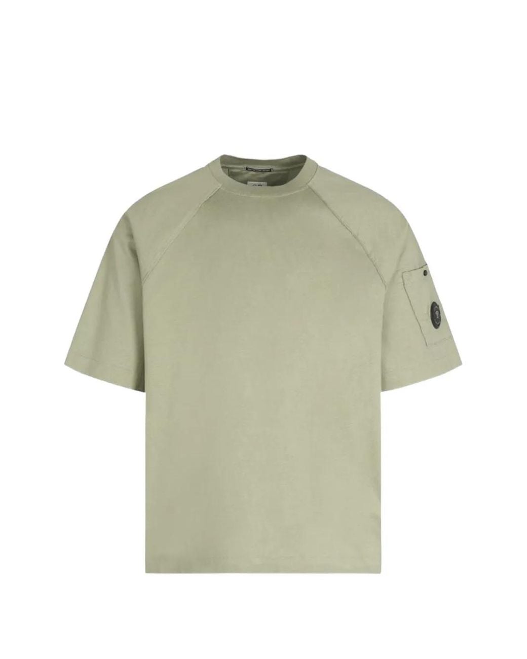 C P Company Green Lens-Detail Raglan-Sleeve T-Shirt for men