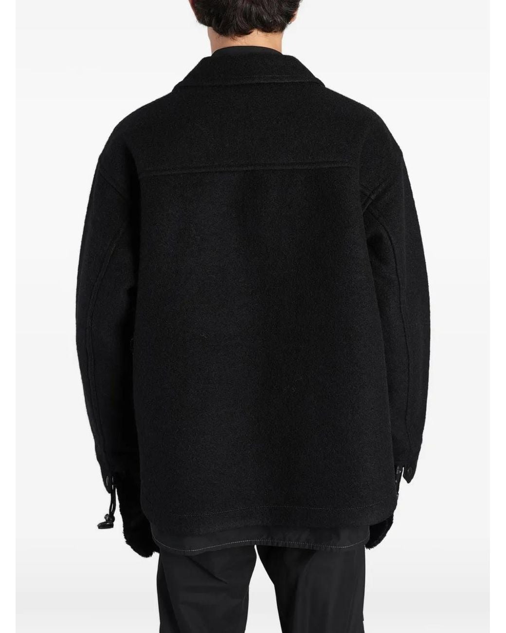 And Wander Black Zip-Up Utility Bomber Jacket for men