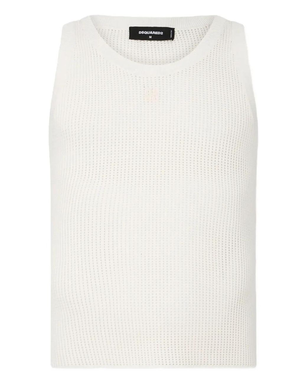 DSquared² White Knit Tank Top for men