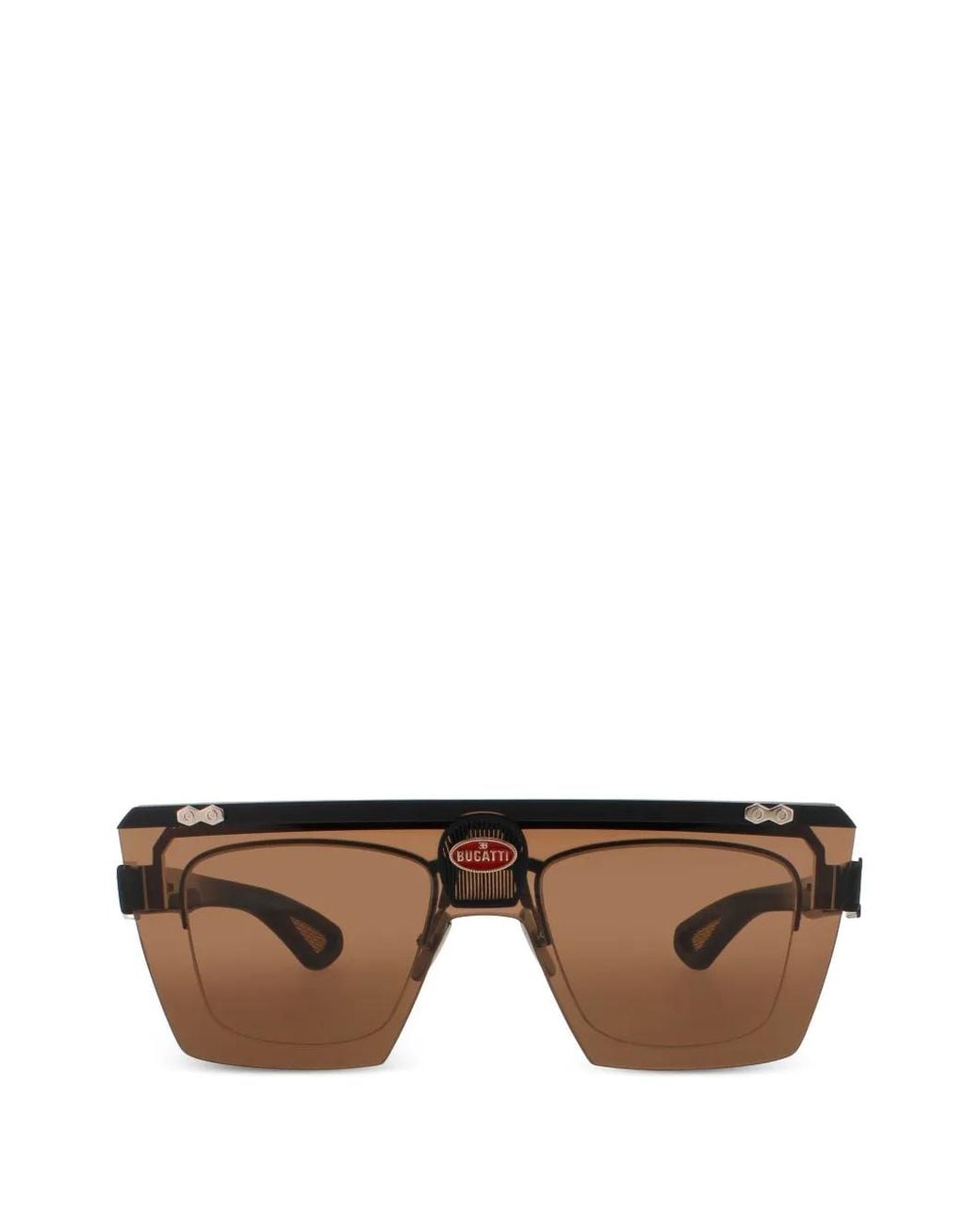 Bugatti Black Lunettes De Soleil À Monture Géométrique Relevable for men