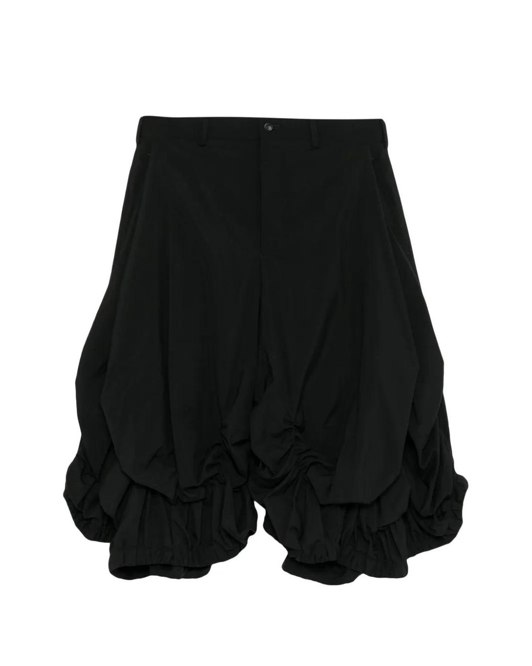 Comme des Garçons Black Ruched Tiered Shorts for men