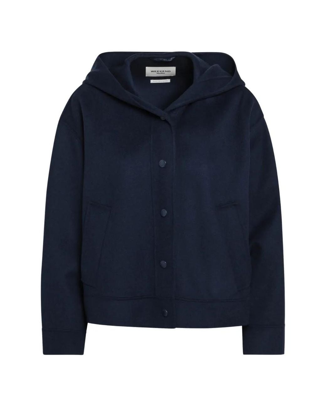 Weekend by Maxmara Blue Hooded Press-Stud Jacket