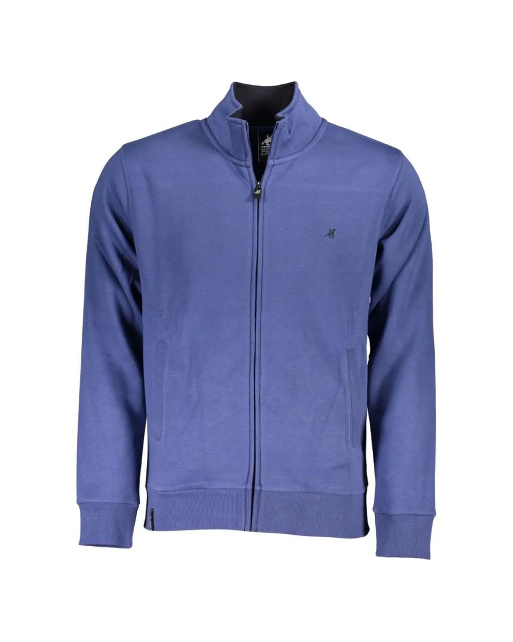 U.S. Grand Blue Cardigan Zippé À Logo Brodé for men