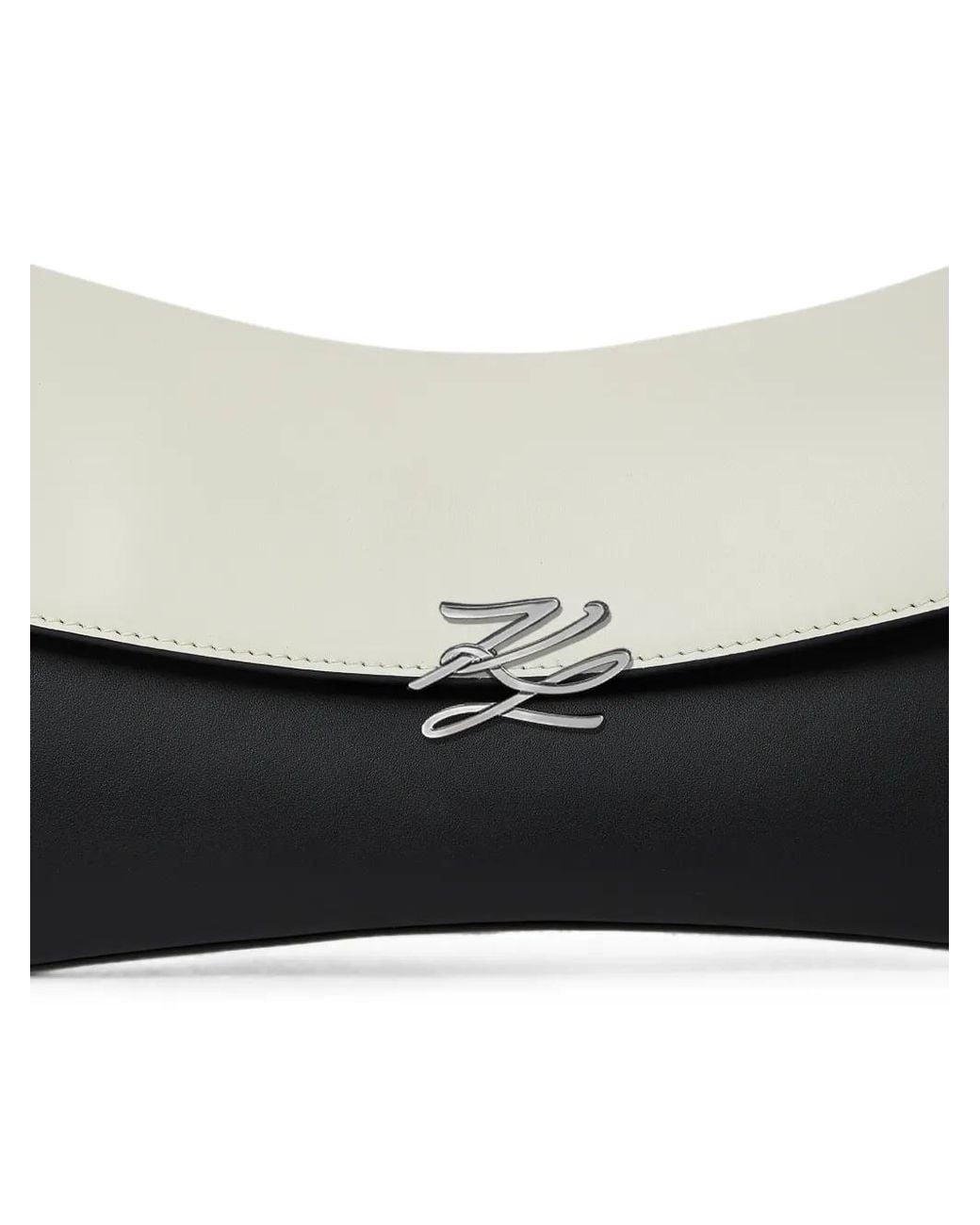 Karl Lagerfeld Black K/Autograph Twist Elongated Shoulder Bag
