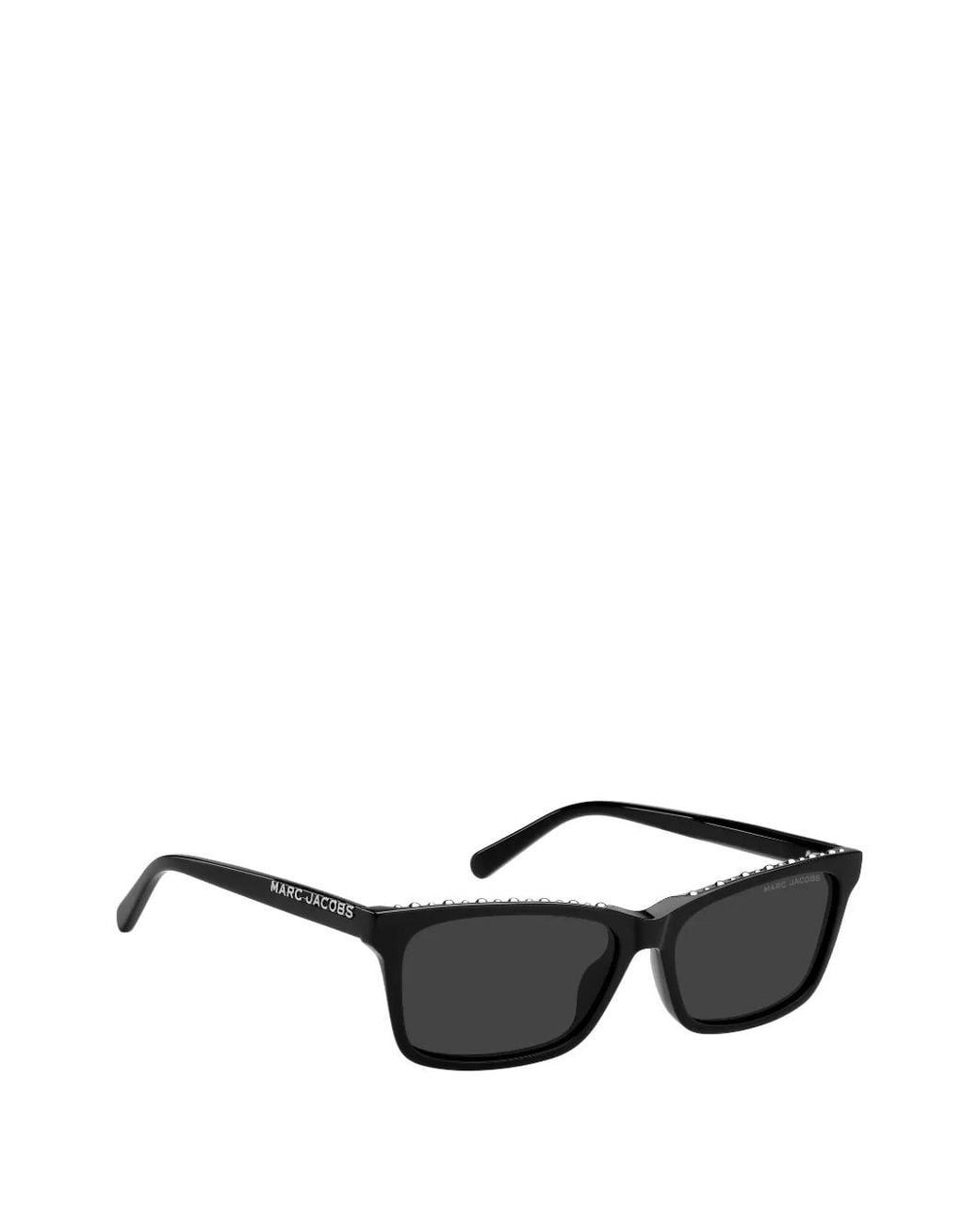 Marc Jacobs Black Crystal-Embellished Rectangle-Frame Sunglasses