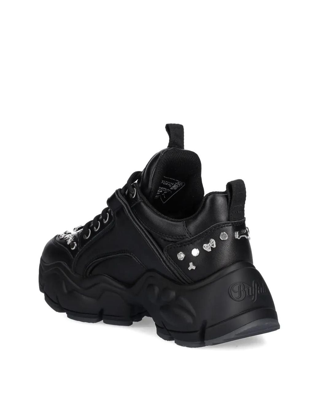 Buffalo Black Binary Punk Chain Studded Sneakers