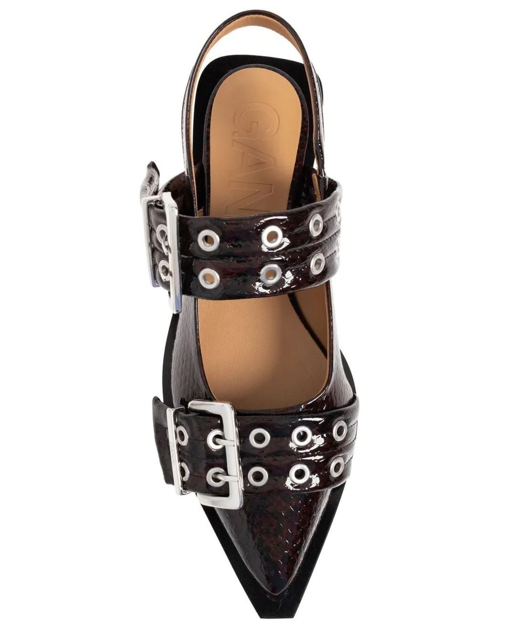 Ganni Brown Eco Leather Shoes