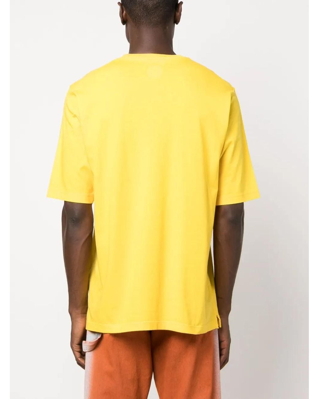 DSquared² Yellow Logo-Print Cotton T-Shirt for men