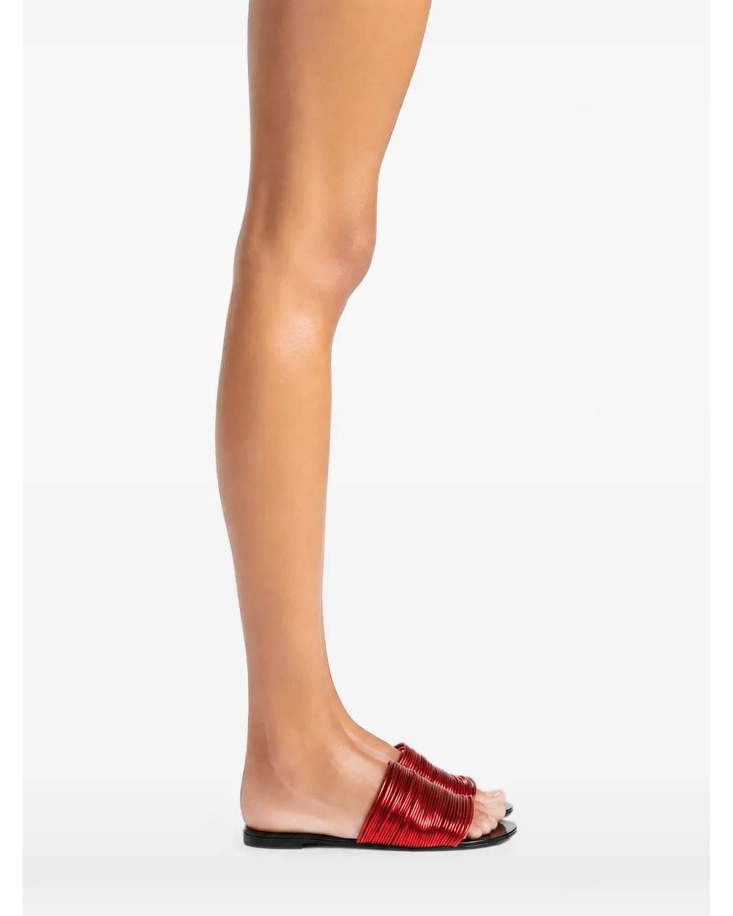 Giuseppe Zanotti Red Clio Laminated Leather Sandals