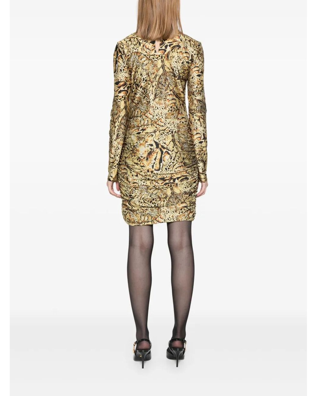 Just Cavalli Natural Tiger-Print Jersey Mini Dress