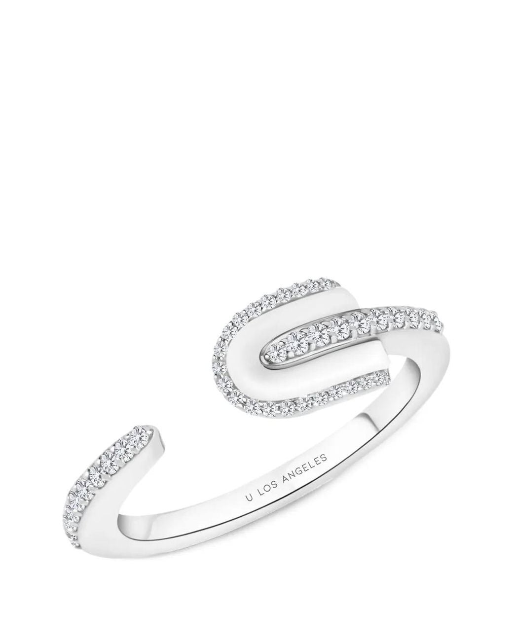 UNION LOS ANGELES White U Solo Quartz And Diamond Ring