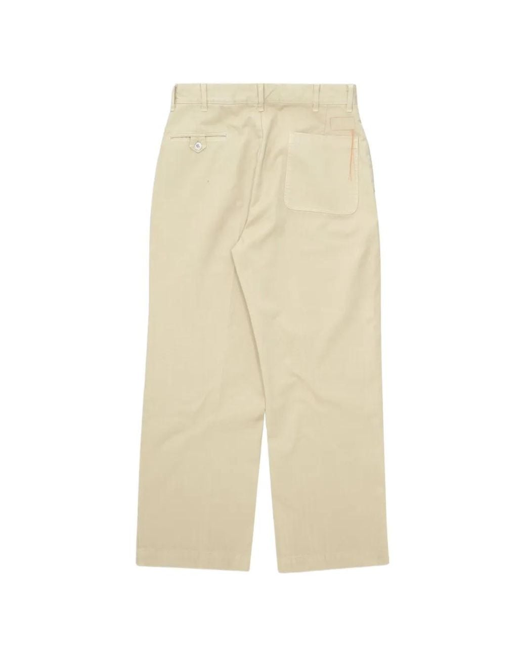 Fortela White Herringbone-Pattern Cotton Trousers for men