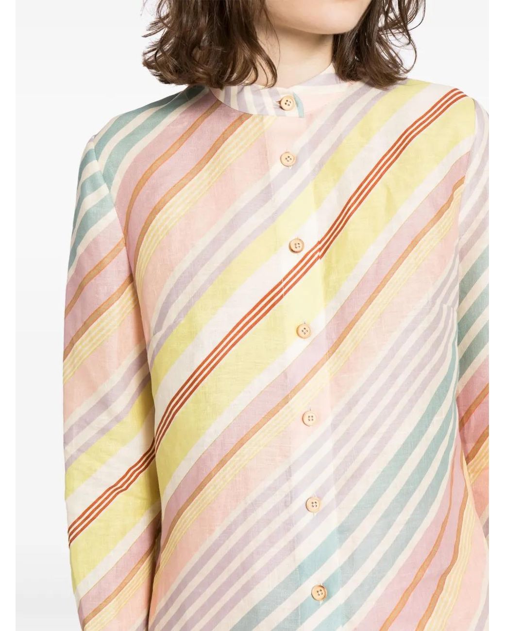 Zimmermann Natural Striped Linen Shirt