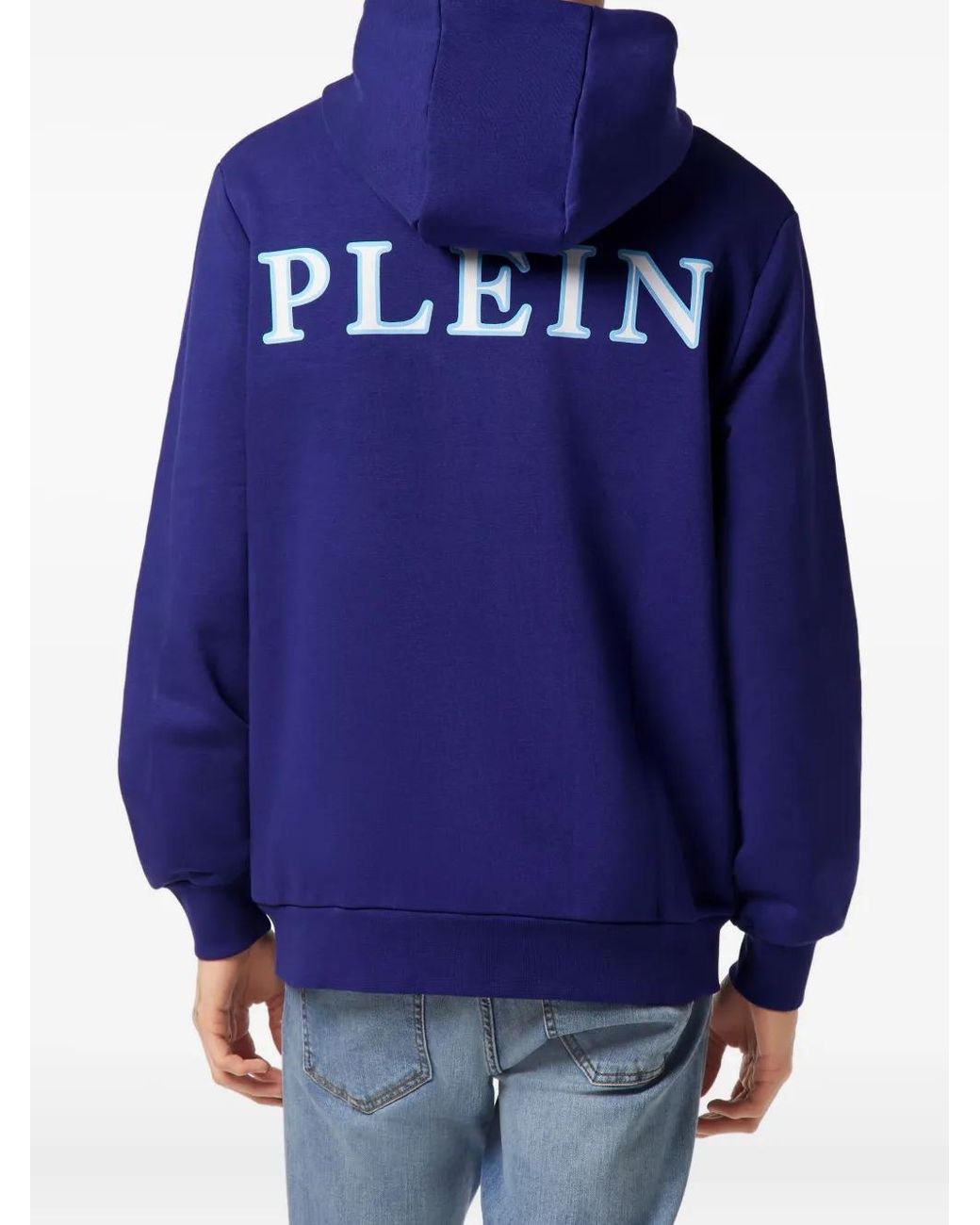 Philipp Plein Blue Zip-Up Hoodie for men
