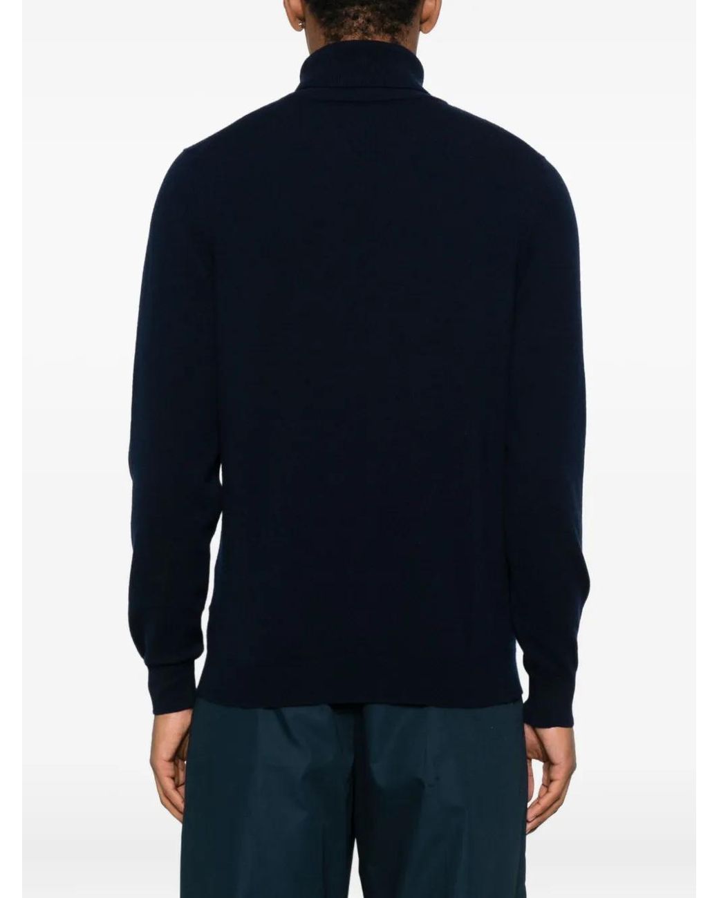 Fedeli Blue Turtleneck Sweater for men