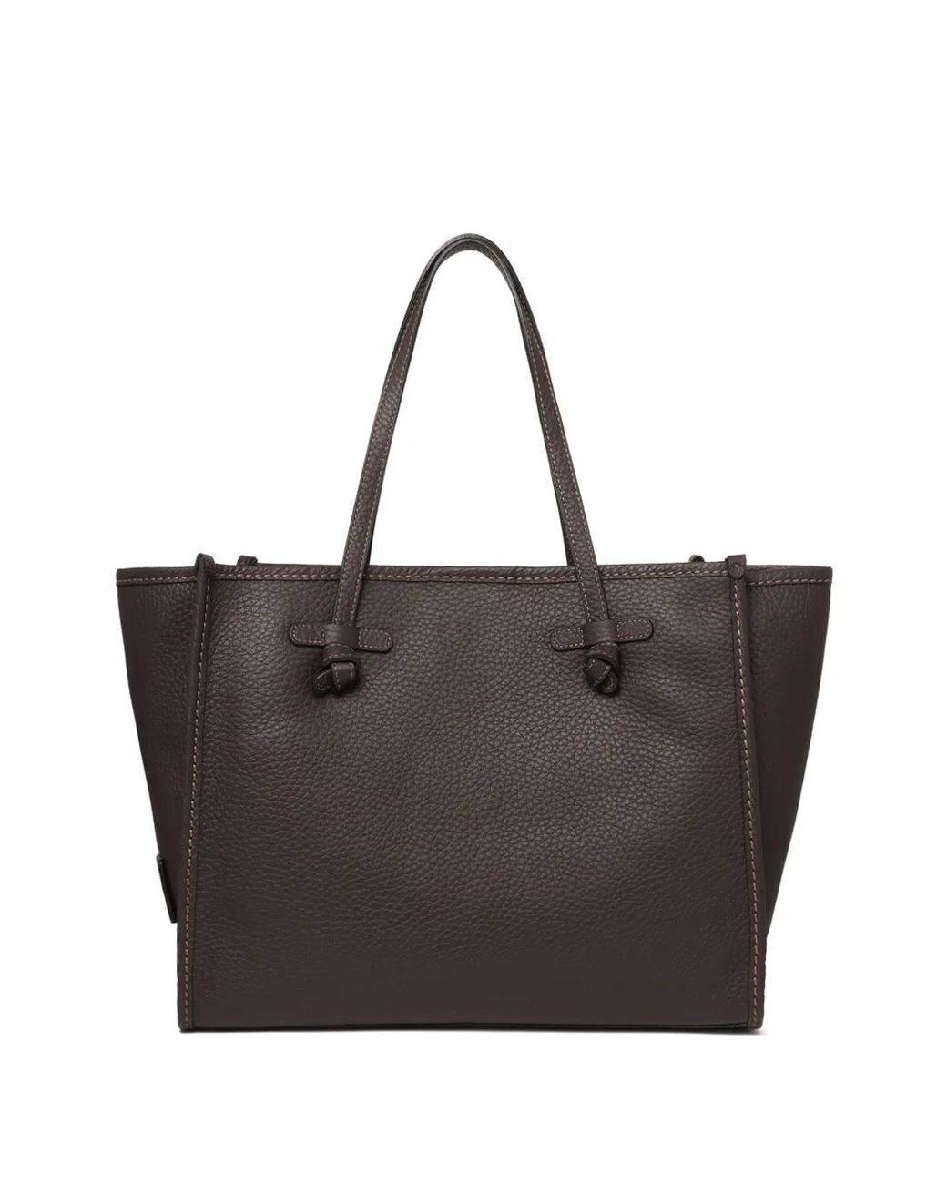 MARCELLA CLUB Brown Marcella Knotted Leather Tote Bag