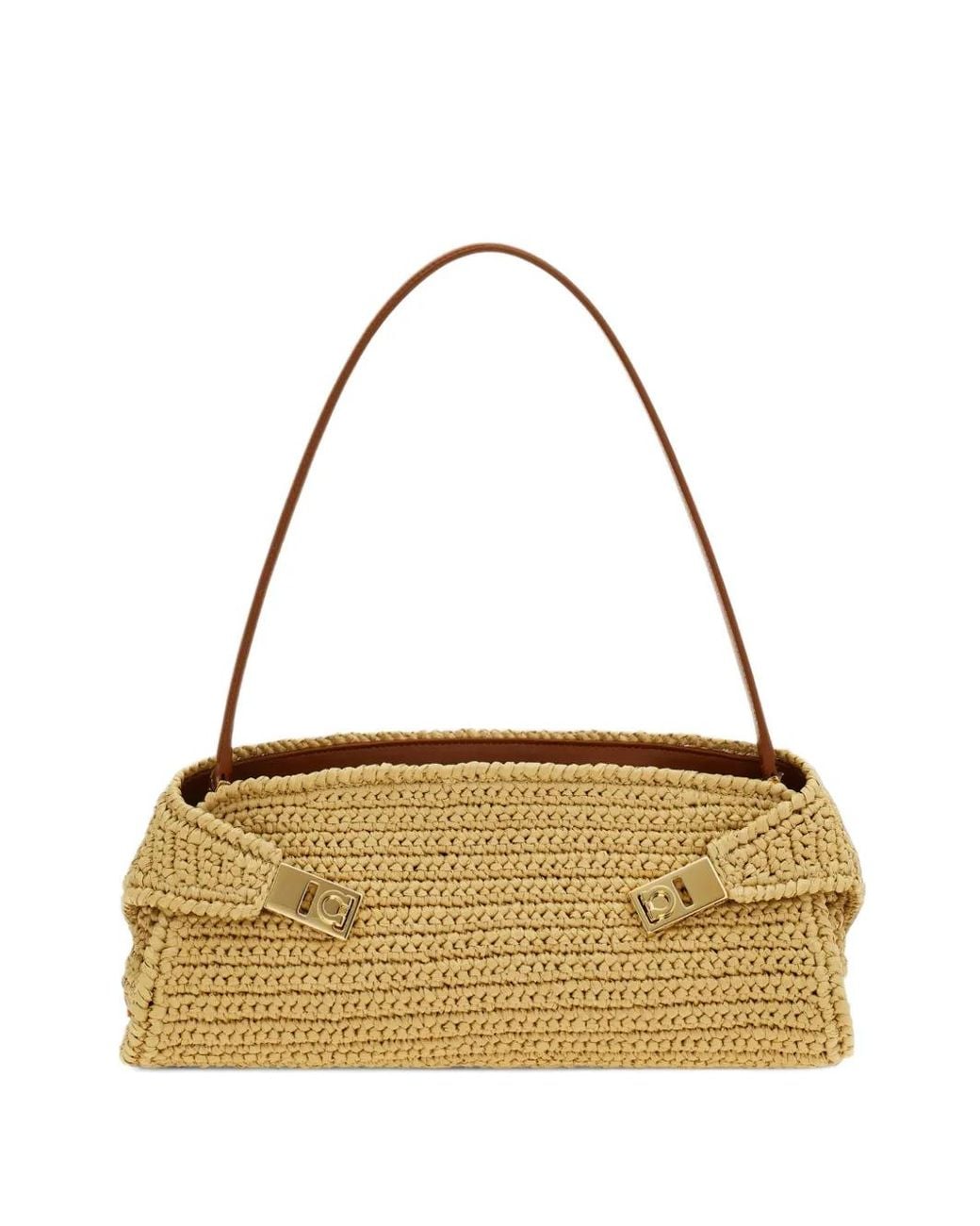 Ferragamo Metallic Hug East-West Shoulder Bag