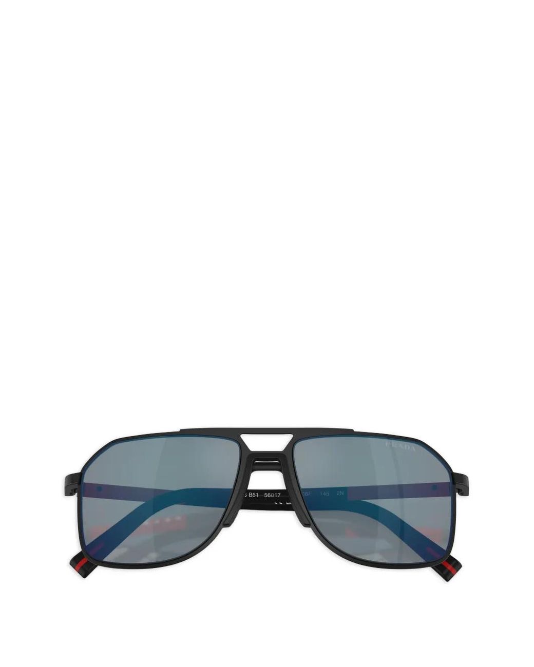 メンズ Prada Linea Rossa ジオメトリックフレーム サングラス Gray