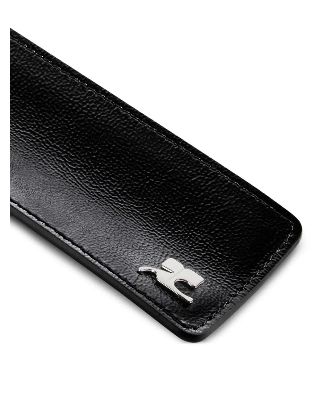 Courreges Black Logo-Plaque Slap Bracelet