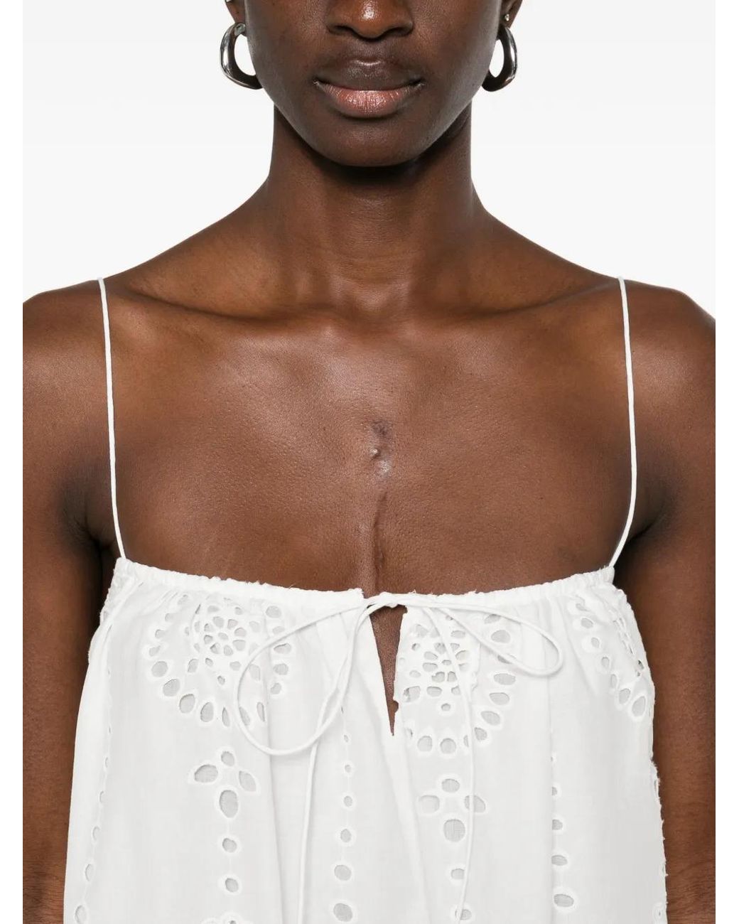 Matteau White Broderie Cami Midi Dress