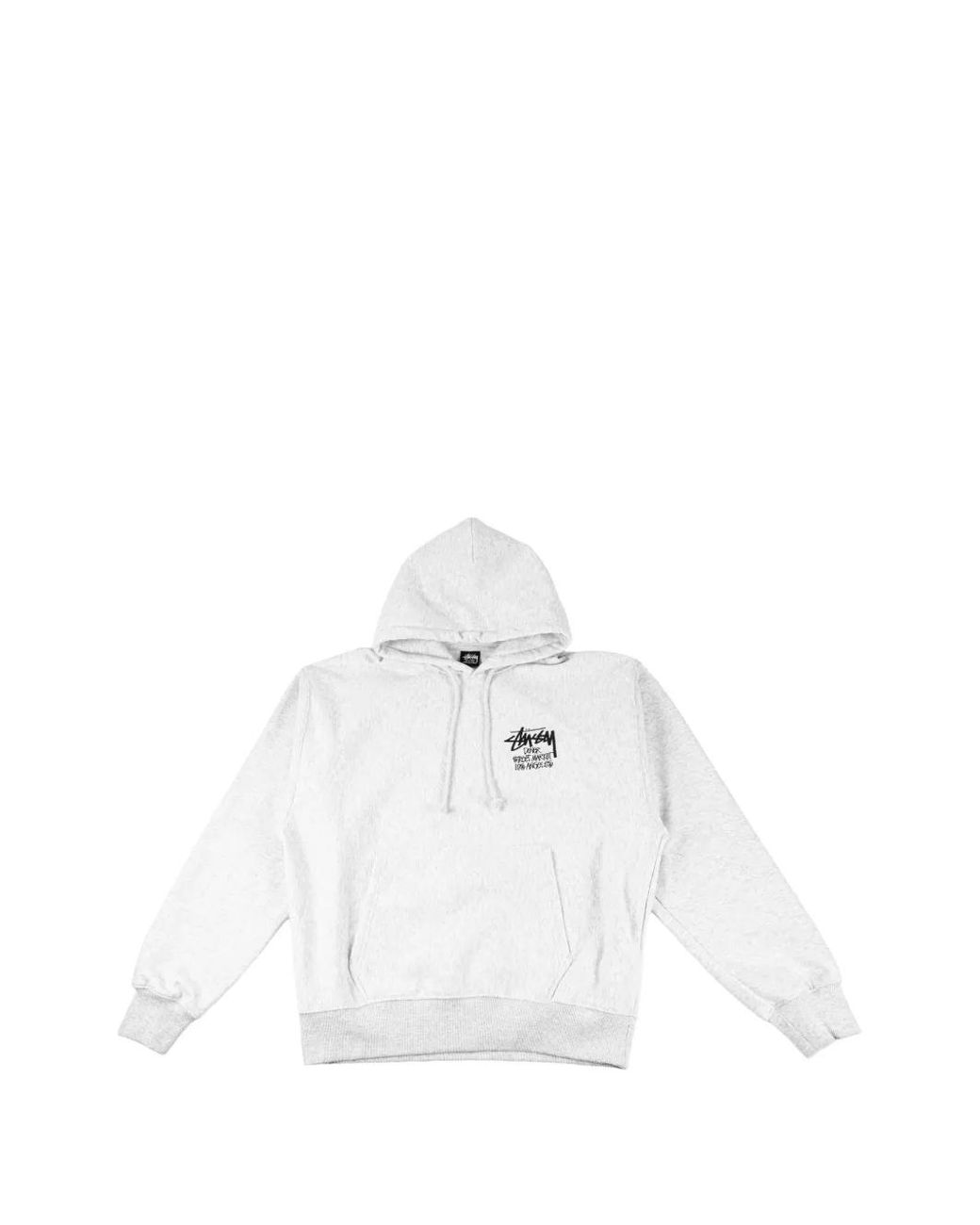 Stussy White Logo-Print Drawstring Hoodie for men