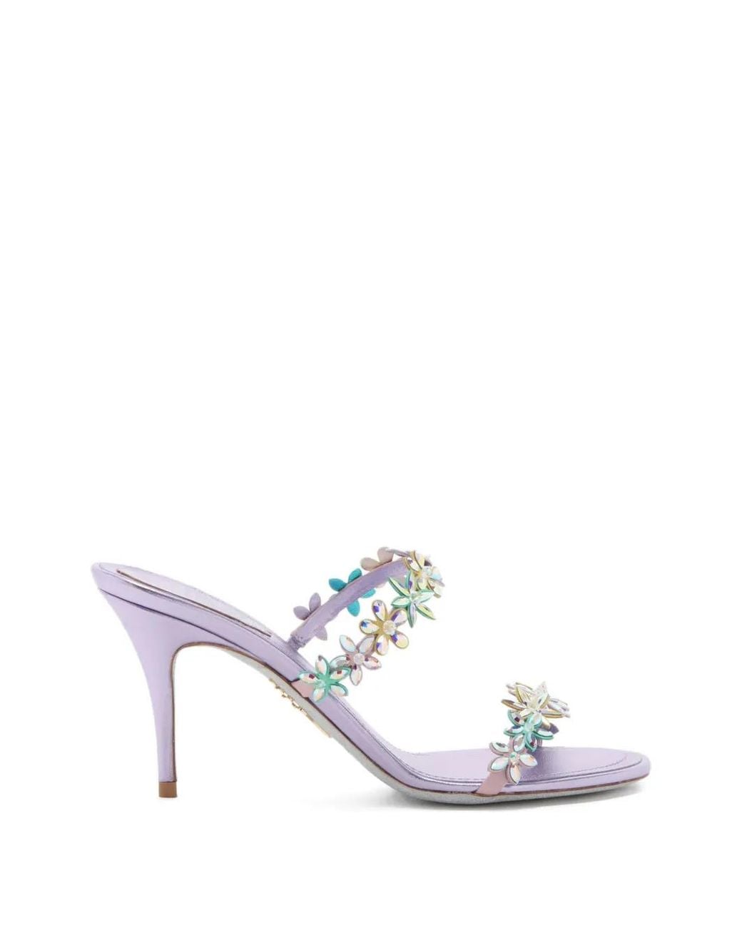 Rene Caovilla White Eva Floral-Detail Heeled Sandals