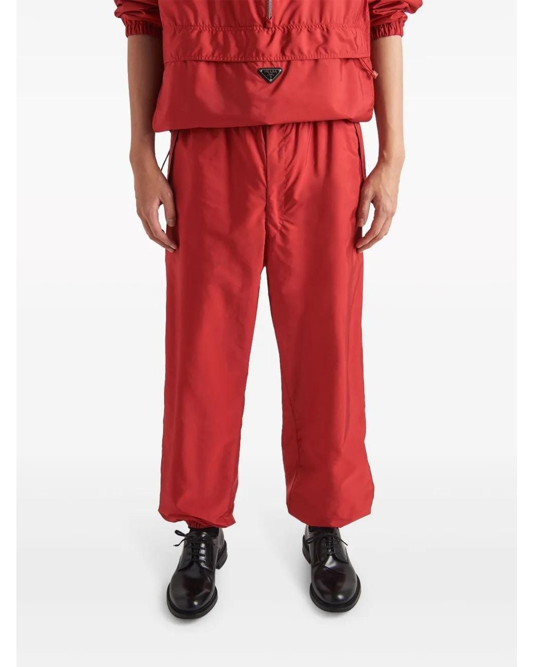 Prada Red Re-Nylon Track Pants for men
